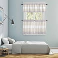 thumbnail image 5 of Gray Beige Stripe Kitchen Curtains Sets for Windows 36 Inch Length, Modern Art Horizontal Striped Rod Pocket Window Treatments Tier Curtains and Valances Set for Bedroom/Bathroom, 5 of 8