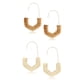 thumbnail image 3 of TureClos Pendientes de ratán geométricos medio hexágono hecho a mano moda trenza aro diseño único Material Premium para niña mujer café TureClos JD729778427, 3 of 5
