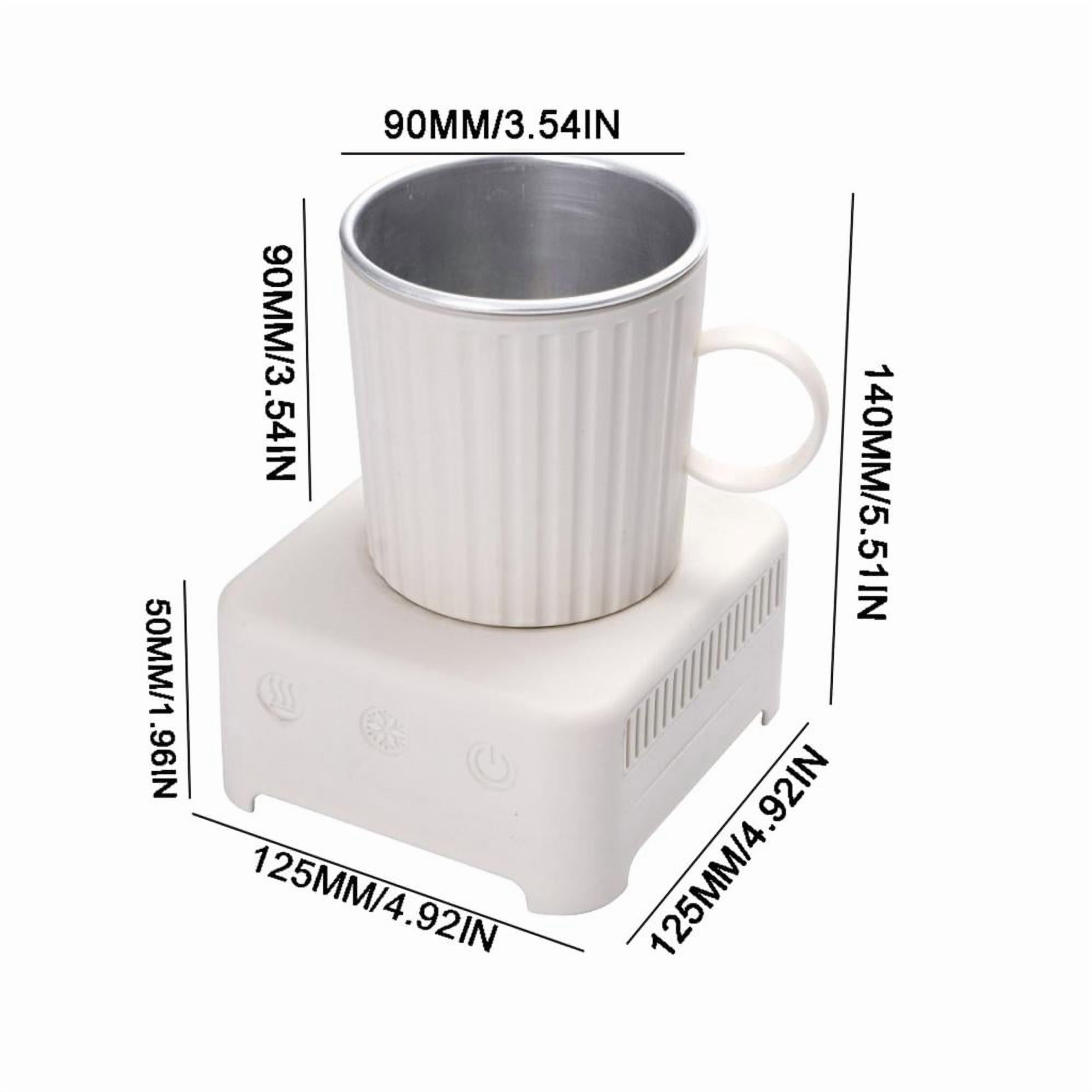 COM1950s Heated and Cooled Cup,Thermoelectric Beverage Chiller and Warmer,13.5 Oz Portable Cup Cooler Heater for Car Office Travel,Desktop Mug Cooler with One Touch Operation