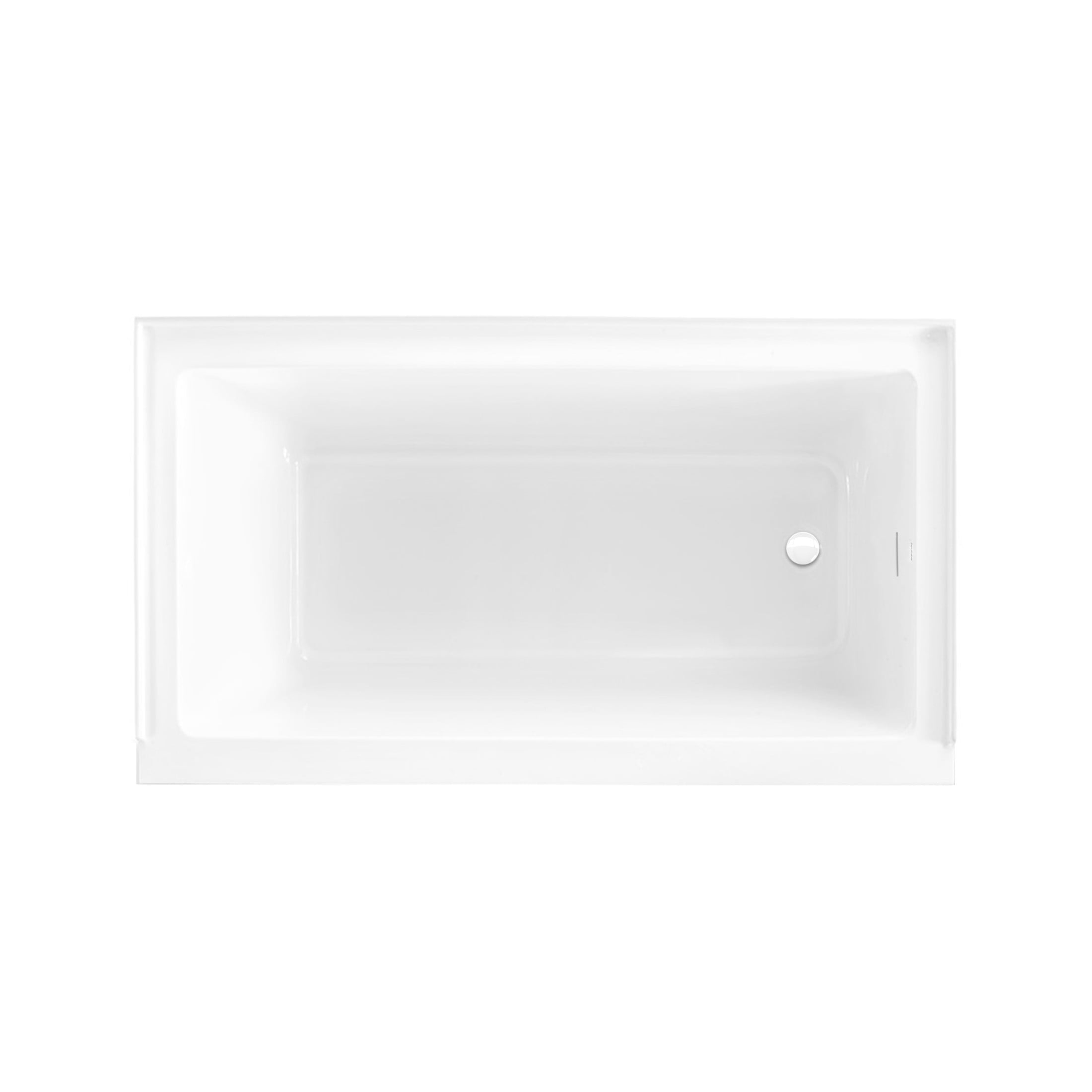 Voltaire 60 x 30 Right Drain Soaking Alcove Bathtub in Glossy White with Integrated Overflow, Drain Included