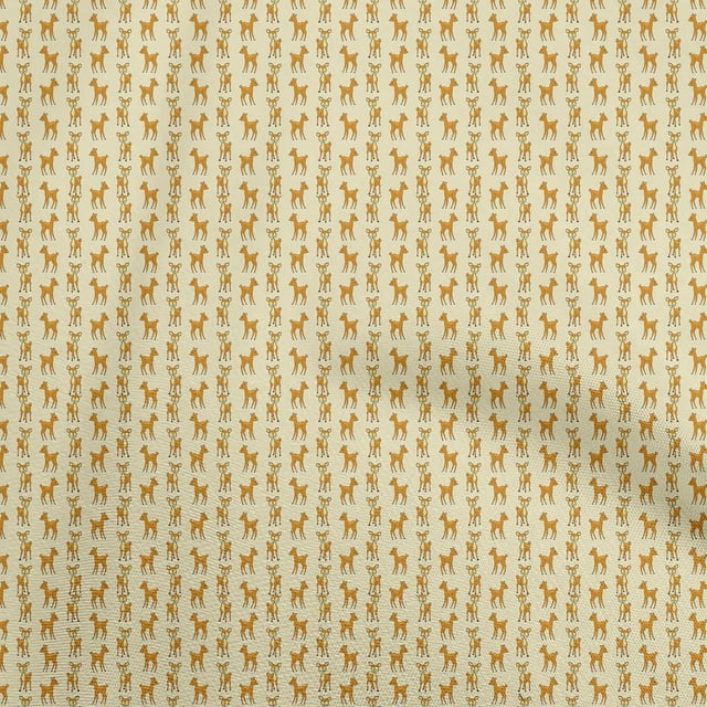 oneOone Cotton Cambric Light Yellow Fabric Animal Craft Projects Decor Fabric Printed By The Yard 56 Inch Wide