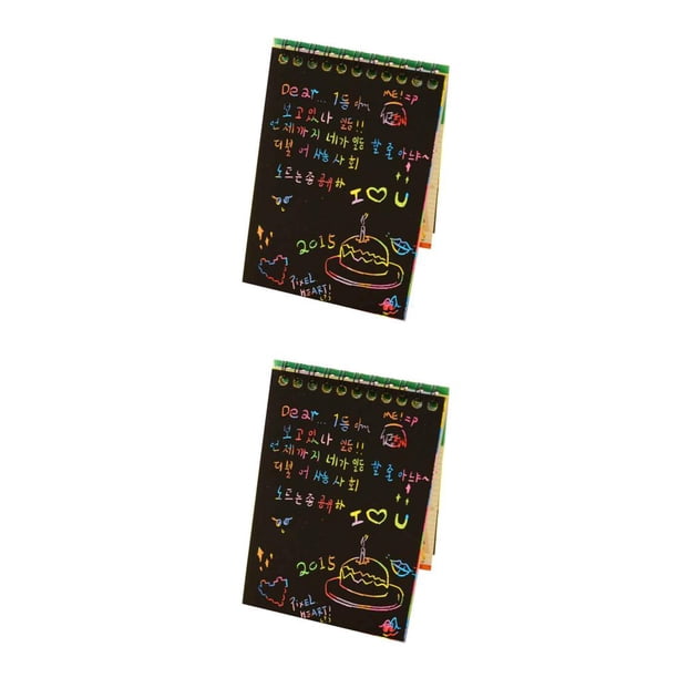 sweethay 10 páginas / 1 libro colorido Dazzle Scratch Note cuaderno de bocetos papel Graffiti DIY bobinas libro de dibujo Color al azar aleatorio PC 1 2piezas