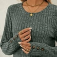 thumbnail image 3 of SUNBS Sweaters for Womens Long Sleeve Shirts Button Cuffs Tunic Blouse Fashion Outfits, 3 of 9