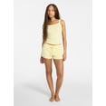 thumbnail image 2 of No Boundaries Rib Tank Top and Shorts Sleep Set, 2-Piece, Women's XXS-3X, 2 of 5