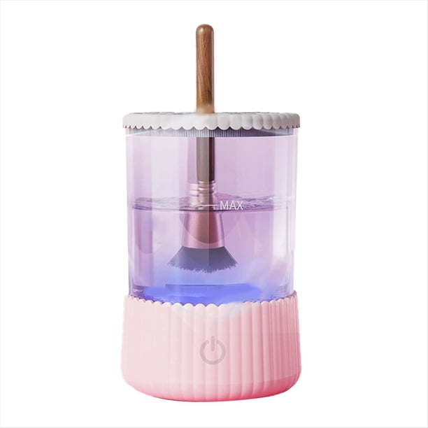 Limpiador Eléctrico de Brochas de Maquillaje con USB, Limpiador Eficiente para Brochas de Maquillaje de Belleza para Mujeres, Color Rosa.