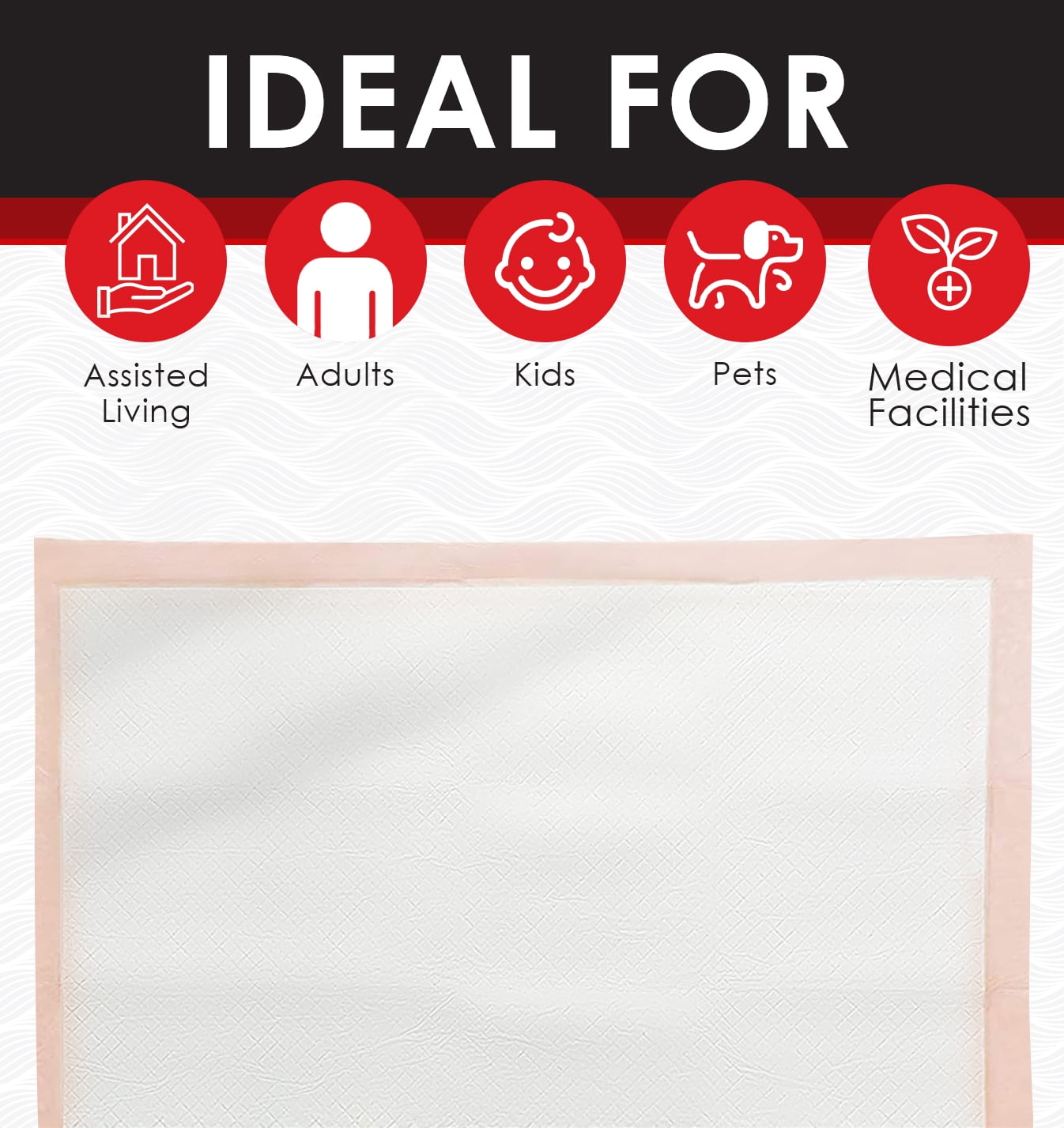 Wave Medical Products XL Ultra Absorbent Puppy Pads, Absorbent Polymer, 30 x 36, 100 Count, Waterproof, Pet Training Pads Made in the USA