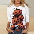 thumbnail image 2 of Edvintorg Women Blouses Plus Size Halloween Printed Crew Neck 3/4 Sleeve Lightweight Loose Casual Pullover Top Womens Fashion S-5XL Multicolor, 2 of 5