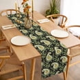 thumbnail image 3 of Black Teal Boho Botanical Table Runner - 72 Inch Long, Kitchen Dining Table Runner Dresser Scarves, Southwestern Retro Ethnic Tribal Farmhouse Decor for Coffee Tables Wedding Party Banquet, 3 of 8