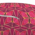 thumbnail image 3 of Geometric Pouf Cover with Zipper, Patchwork Style Floral Elements Geometric Squares with Pattern Magenta Tones, Soft Decorative Fabric Unstuffed Case, 30" W X 17.3" L, Multicolor, by Ambesonne, 3 of 5