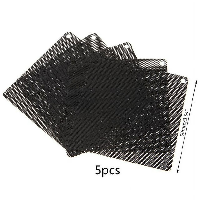 5PCS PVC Fan Dust Filter PC Dustproof Case Cuttable Computer Mesh Cover 40mm 50mm 60mm 70mm 80mm 90mm 140mm Mesh Black F 9cmx9cm
