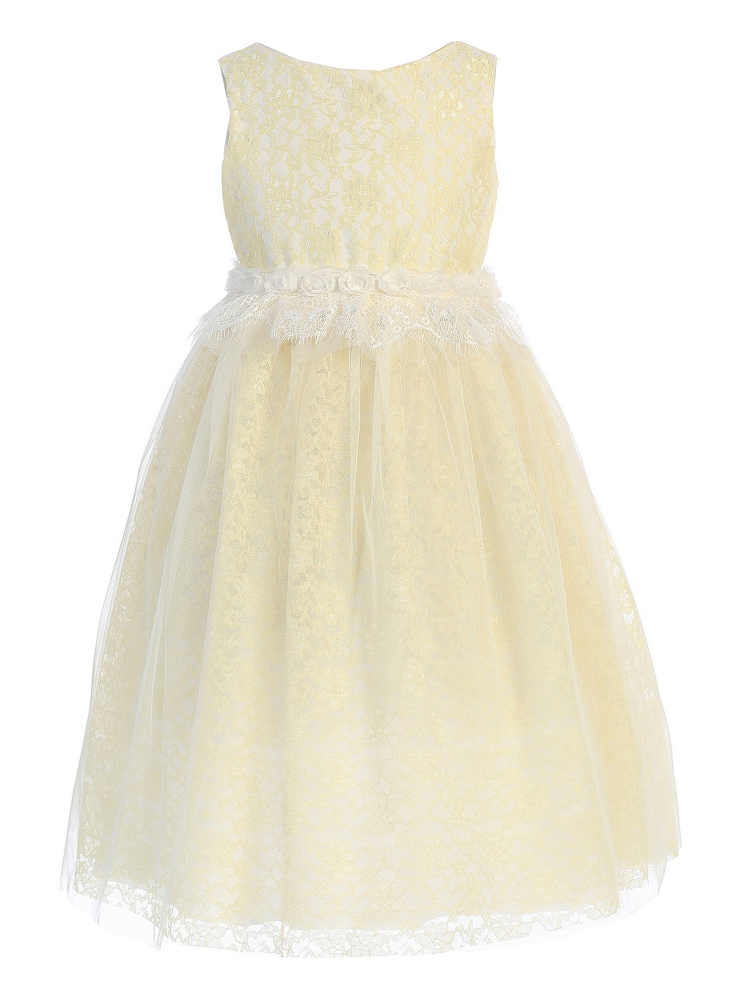 girls yellow lace dress