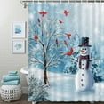thumbnail image 3 of Newhomestyle Winter Christmas Cardinal Birds Shower Curtain Snowy Tree Snowflake Scene Shower Curtain for Bathroom Bathtubs Decor , 72x72 inches, 3 of 7
