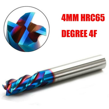 

4mm HRC65 4F Nano Tungsten Carbide End Mill Milling Cutter For Stainless Steel