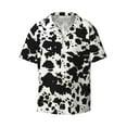 thumbnail image 5 of PAYOHTO Cow Skin Pattern Fashionable Mens Hawaiian Casual Short-sleeved Shirt Tropical Summer Beach Button Down Shirts, 5 of 7