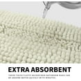 thumbnail image 3 of Easy-Going Luxury Chenille Striped Pattern Bath Mat, 20x32 in, Soft Plush Bath Rug, Absorbent Bathroom Rug, Non Slip Perfect Carpet Rugs for Shower, Bedroom, Front Door, Entryway (Ivory), 3 of 7