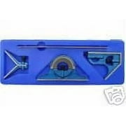 WEDGE 4 Piece Combination Square Set | Hardened Stainless Steel | Micro Fine Adjustment | 12" Range | Double-Indexed Protractor | Complete with Carrying Case