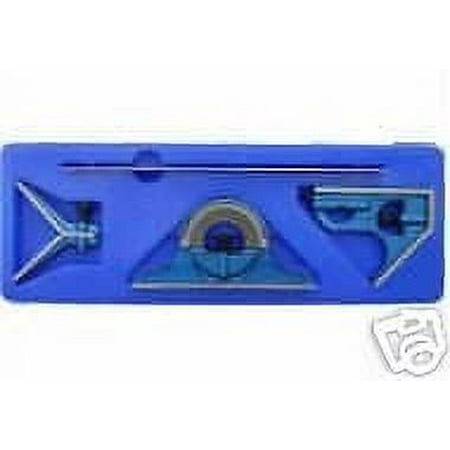 WEDGE 4 Piece Combination Square Set | Hardened Stainless Steel | Micro Fine Adjustment | 12" Range | Double-Indexed Protractor | Complete with Carrying Case