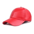 thumbnail image 2 of Black White Red PU Leather Hat For Women Men Spring Baseball Caps Unisex Hip Hop Cap Custom Bone Trucker Hats Summer
--------
,Simple but Exquisite, 2 of 6