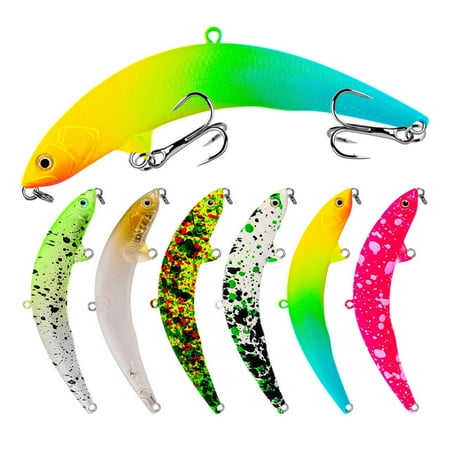 Ettsollp 8CM/5.5G Topwater Curved Fishing Lure with Triple Hook Long Casting Floating Artificial Hard Bait Saltwater Freshwater Fishing Accessories
