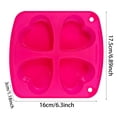 thumbnail image 3 of Molde de silicona con forma de corazón de 4 cavidades para pasteles, jabones, chocolate y repostería DIY, 3 of 7