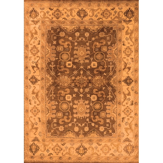 Ahgly Company Indoor Rectangle Oriental Orange Traditional Area Rugs, 8' x 12'