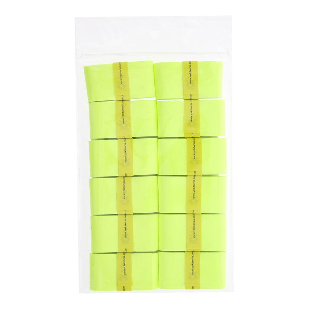 VOLKL SUPER GRIP II | Cotton | Overgrip | High Performance Tennis Grip (Neon Yellow, 12 pack)