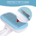 thumbnail image 3 of Cepillo autolimpiante para el cuidado de perros y gatos, peine para eliminar el pelo suelto y el subpelo muerto, para pelo corto y largo, puntas redondeadas (azul)., 3 of 5