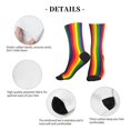 thumbnail image 5 of Men's Rainbow Stripe Print Novelty Athletic Socks Women's Digital Printing Funky Patterned Crew Socks, 5 of 7