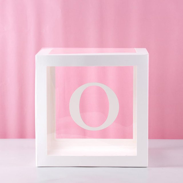 Caja transparente de globos con letras, decoración para fiesta de cumpleaños, boda, revelación de género, 1er cumpleaños, niño y niña