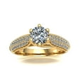 thumbnail image 2 of Genuine 1.5ct Round Cut Diamond Prong Ladies Trellis Bridal Engagement Ring Wedding Solid 18K Gold H SI2, 2 of 3