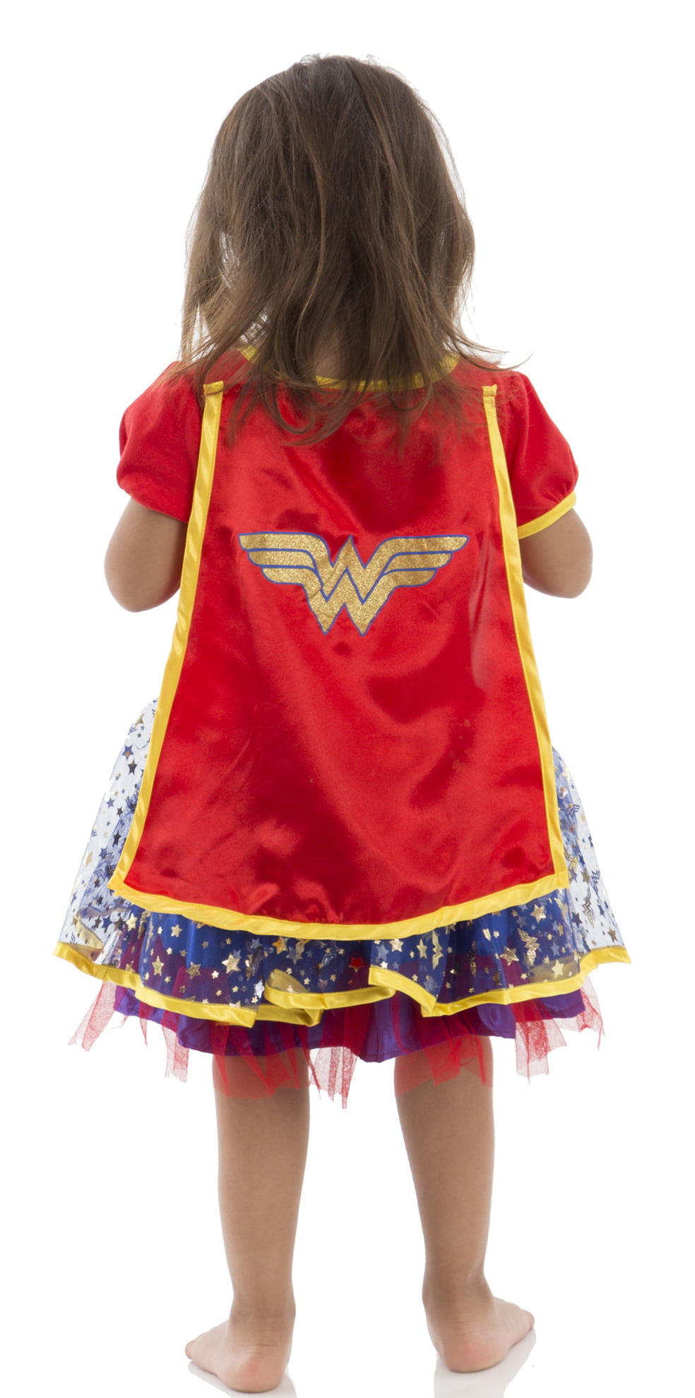 DC Comics Wonder Woman Tulle Costume Cape Short Sleeve T-Shirt Skirt Crown Set 