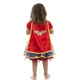 thumbnail image 2 of DC Comics Wonder Woman Girl's Halloween Fancy-Dress Costume for Toddler, with Gold Tiara Cape 3T, 2 of 7