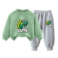 thumbnail image 3 of TAGOLD Kids Toddler Casual 2 Piece Outfits Set,Boys Girls Long Sleeve Winter Sets,Printed Men And Women Hoodie And Pants Set Children Loose Pullover Sweater Casual Hoodie,9 Years, 3 of 4