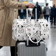 thumbnail image 4 of Garronmavis Cute Dalmatian Print Large Quilted Duffle Bag for Women, Travel Weekender Bag Overnight Gym Dance Bag with Pockets, Carry On Tote with Luggage Sleeve, 4 of 7