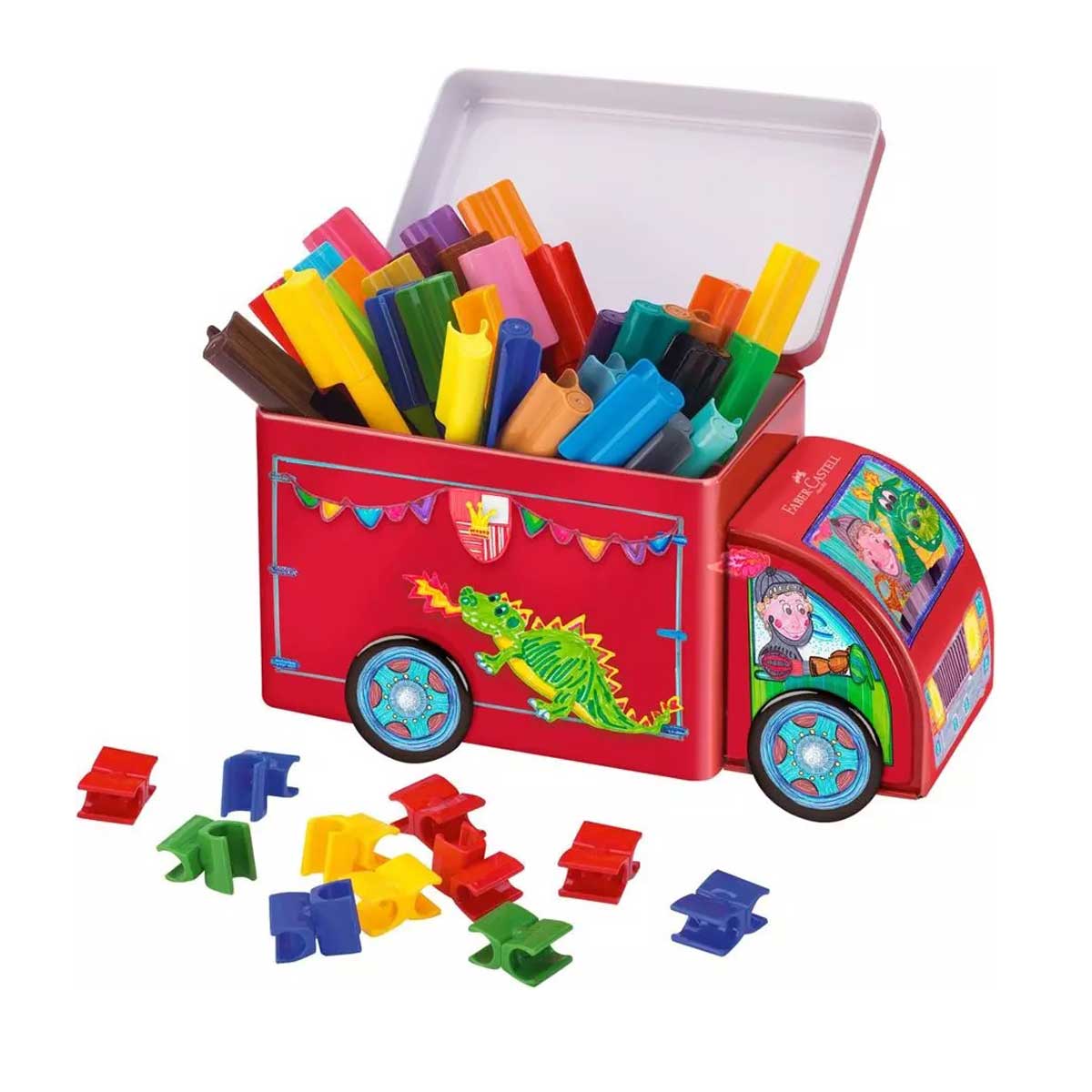 Faber-Castell 155533 Connector Truck Felt Tip Pen Set, 43 pieces