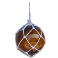 thumbnail image 3 of Handcrafted Decor 12 Light Blue Glass - Old Light Blue Japanese Glass Ball Fishing Float with Brown Netting Decoration- 12 in., 3 of 7