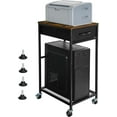 thumbnail image 1 of Support Tour d'Ordinateur avec Tiroir, Chariot d'Ordinateur Mobile avec Rangement, Support en Métal pour CPU sur Roulettes, Tour pour Pc, Support Roulant pour Tour d'Ordinateur au Sol pour Bureau, 1 of 7