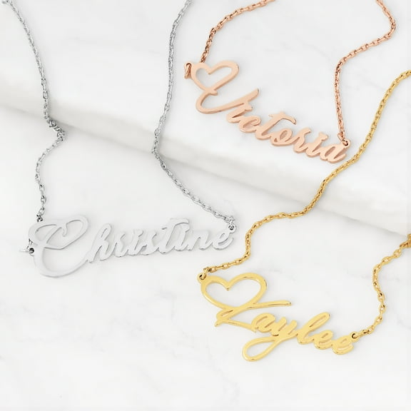 Personalized Planet Sterling Silver Handwritten Script Name Necklace ,Women's