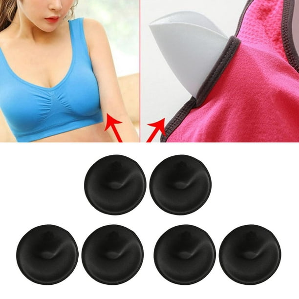 3 Pairs Bra Pads Inserts Push up Removable Sew Cups Enhancers Inserts for  Top Swimsuit Sports Bra Black