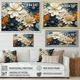 thumbnail image 4 of Designart "Silver Aqua Floral Tiles" Abstract Botanicals Floater Framed Wall Art Living Room, 4 of 7