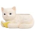 thumbnail image 1 of Gato de resina Escultura Arte Regalos de vacaciones Gatos de escritorio Macetas para estantería de oficina JShteea El nuevo, 1 of 9