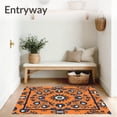 thumbnail image 3 of ODIKA 6'x9' Machine Washable Non-Slip Area Rug, Floral Distressed with Ornamental Leaf Filigree High Traffic Rug, Orange, 572966, 3 of 7
