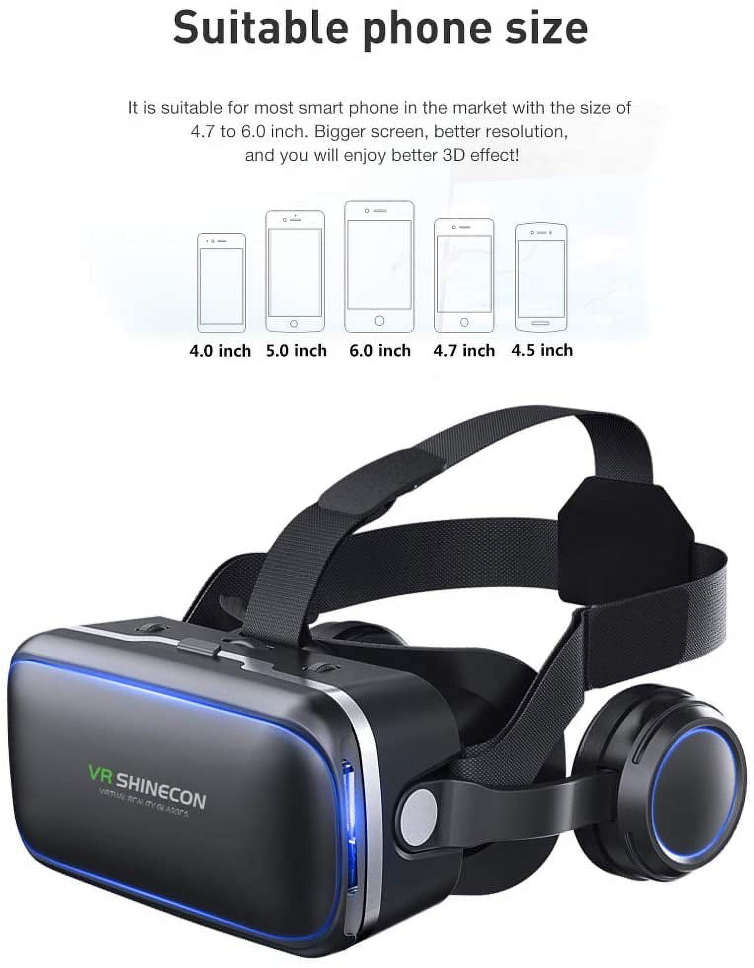 1PC VR Glasses Dissipate Heat 3D VR Headset VR Virtual Reality For 4.5-7.0  Inch IOS