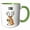 Green/White, variant on 3drose, Funny Buck Deer Named Star Drinking Coffee Pun, 11oz Two-tone Red Mug