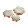 thumbnail image 2 of Qarigey Bandeja de exhibición hexagonal con superficie de terciopelo, textura y protección a prueba de arañazos, 3 pack/lote Ropa, zapatos y accesorios Miscelánea Gris, 2 of 6
