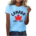 thumbnail image 1 of Pisexur Nouveau T-shirt à Manches Courtes Col Rond Imprimé Décontracté pour Femmes, Hauts d'Été pour Femmes Bleu, P, 1 of 4
