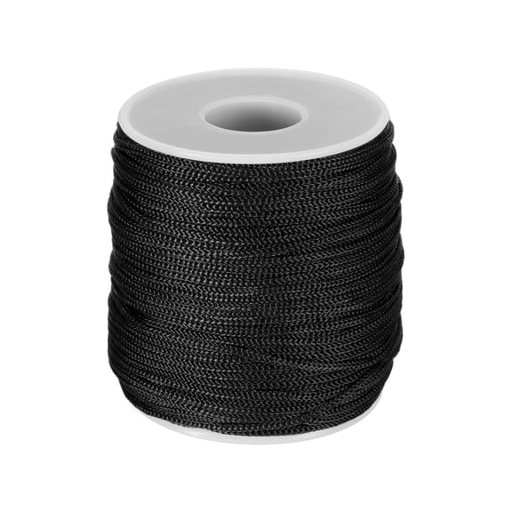 Uxcell 5/64 Inch Polypropylene Rope Braided Ropes, 255ft Black Nylon Rope Hollow Utility Cord for Clothesline, Camping, Hiking, Outdoor