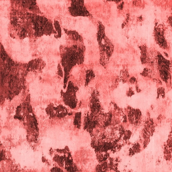 Ahgly Company Indoor Square Abstract Red Modern Area Rugs, 5' Square