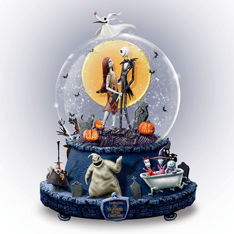 Nightmare Before Christmas Rotating Musical Glitter Bradford Exchange