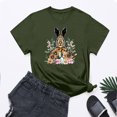 thumbnail image 1 of UPPADA Femmes Joyeuses Easter T-Shirt Bunny Rabbit T-Shirt Graphique Manches Courtes Lettres Amusantes Imprimées Chemises Manches Courtes Col Rond Tuniques Hauts Vert Armée,TTTG, 1 of 5